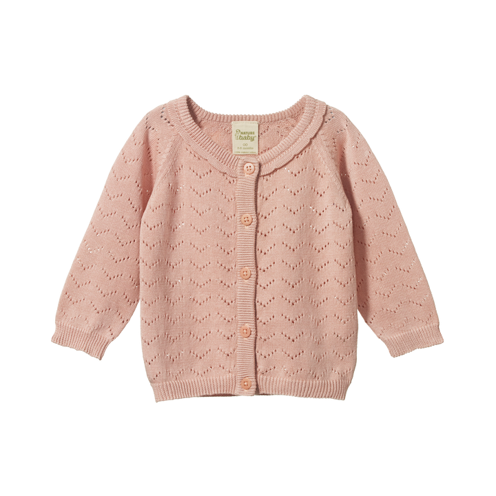 Nature Baby Piper Cardigan - Rose Bud Pointelle