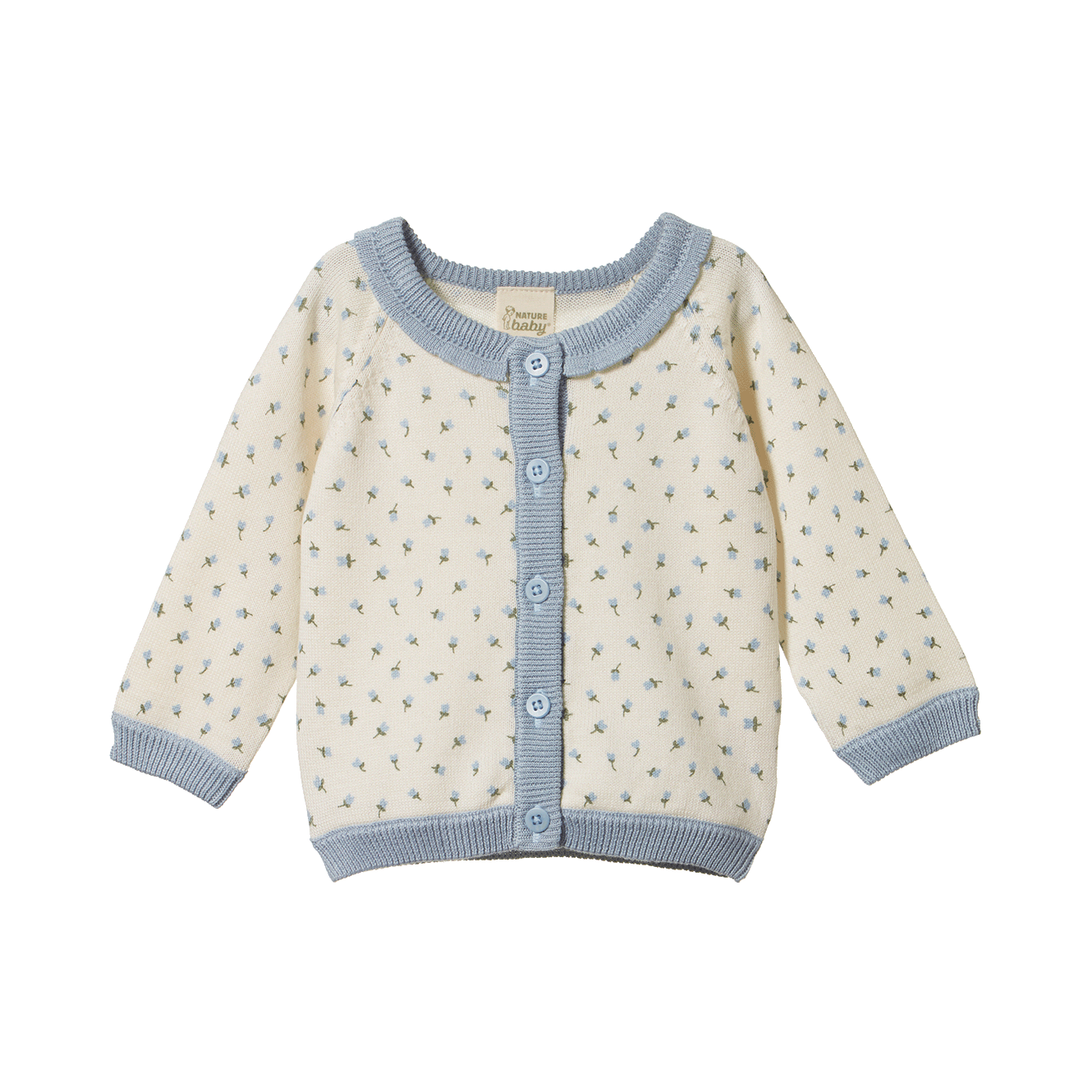 Nature Baby Piper Cardigan - Blue Tulip Print