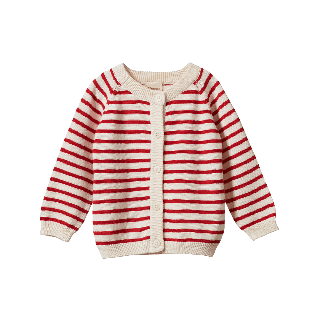 Nature Baby Piper Cardigan Red Sailor Stripe