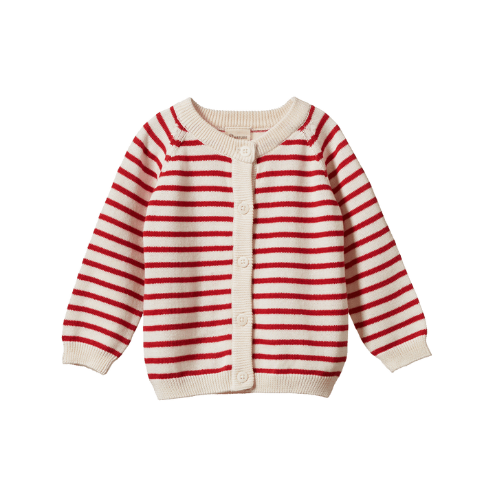 Nature Baby Piper Cardigan - Red Sailor Stripe