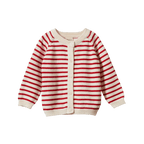Piper Cardigan - Red Sailor Stripe