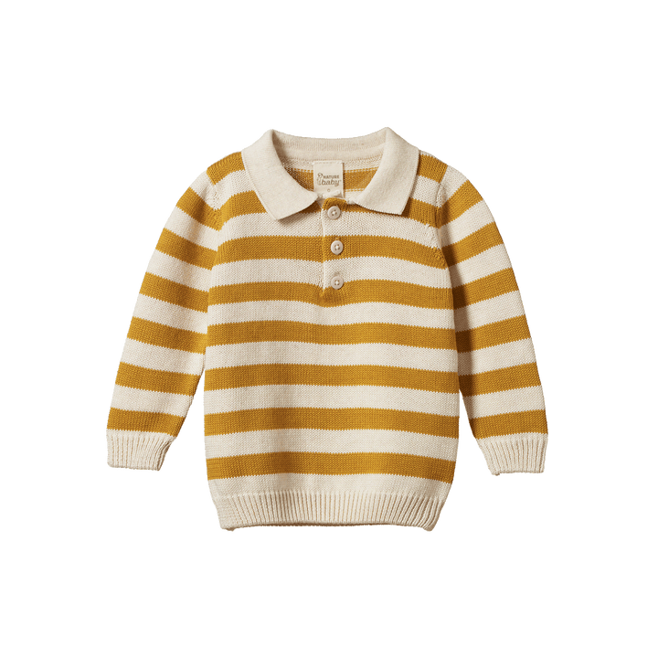 Nature Baby Grandpa Jumper - Yellow Sun Bold Stripe