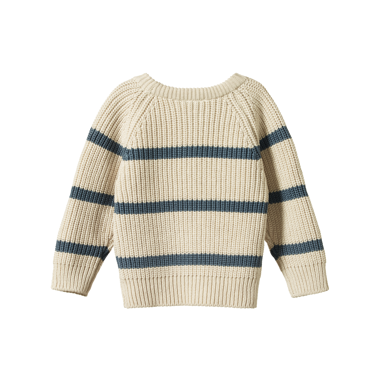 Nature Baby Billy Jumper - Oatmeal Marl/Sky Blue Stripe