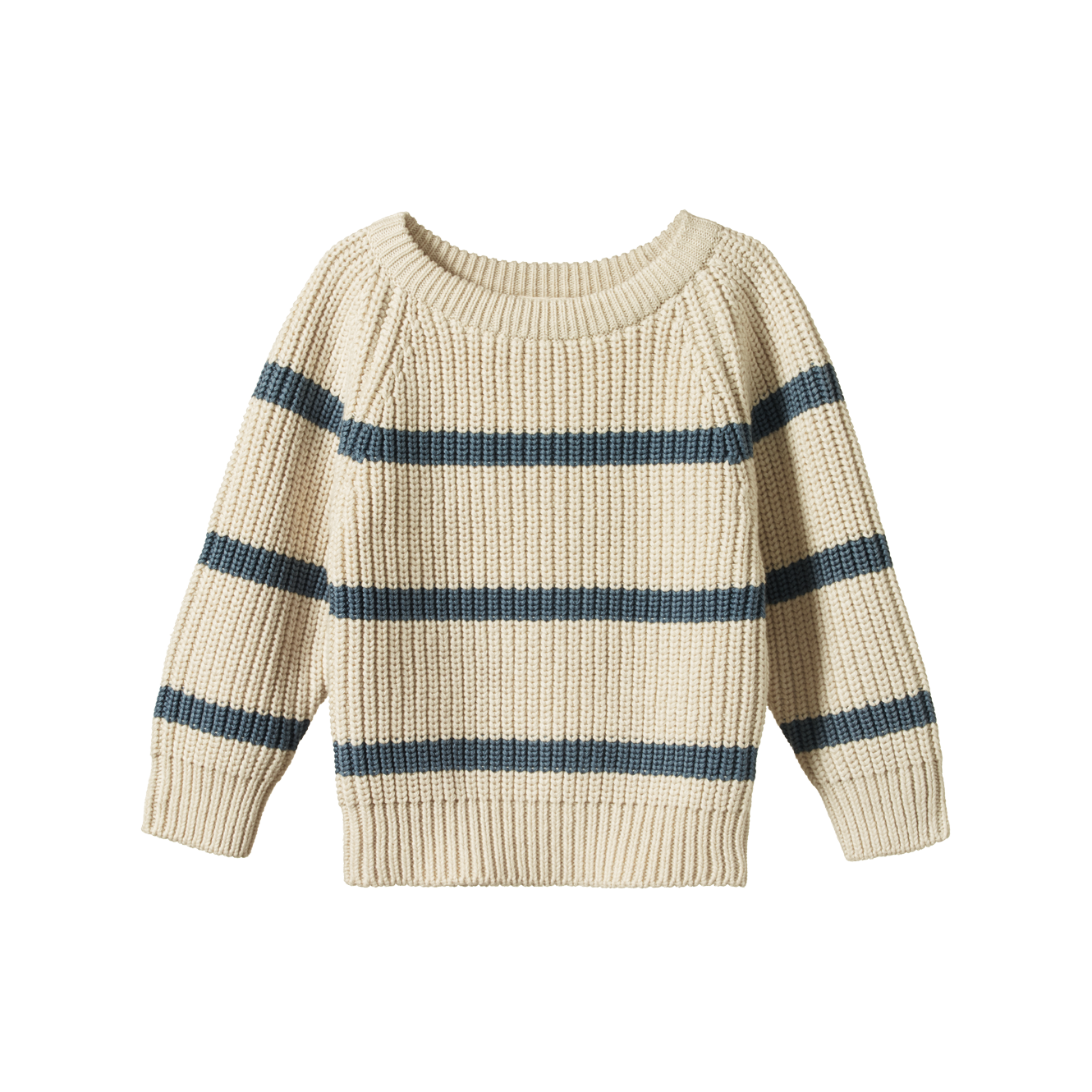 Nature Baby Billy Jumper - Oatmeal Marl/Sky Blue Stripe