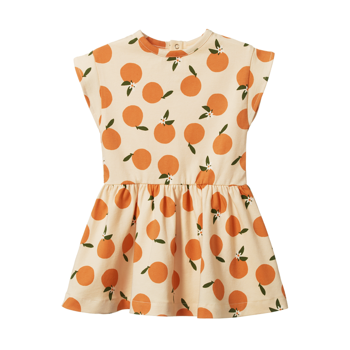 Nature Baby Twirl Dress - Grande Orange Blossom Print