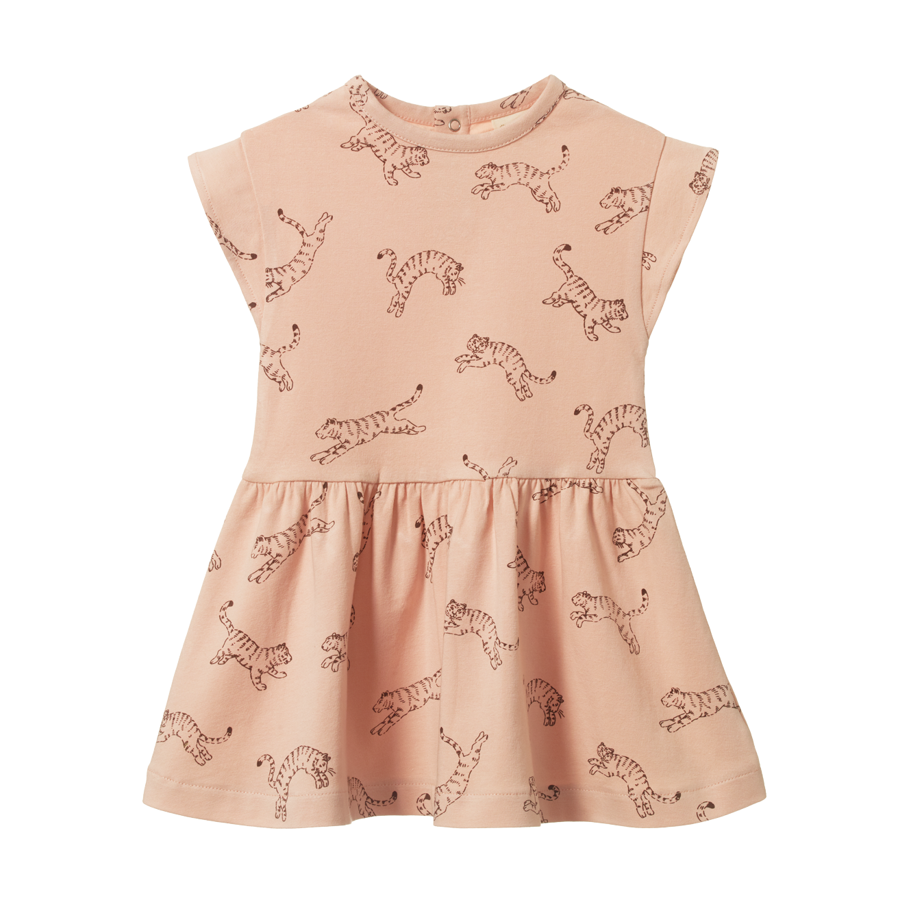 Nature Baby Twirl Dress - Leaping Tigers Rose Dust Print