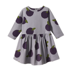 Nature Baby Long Sleeve Twirl Dress - Grande Plum Print