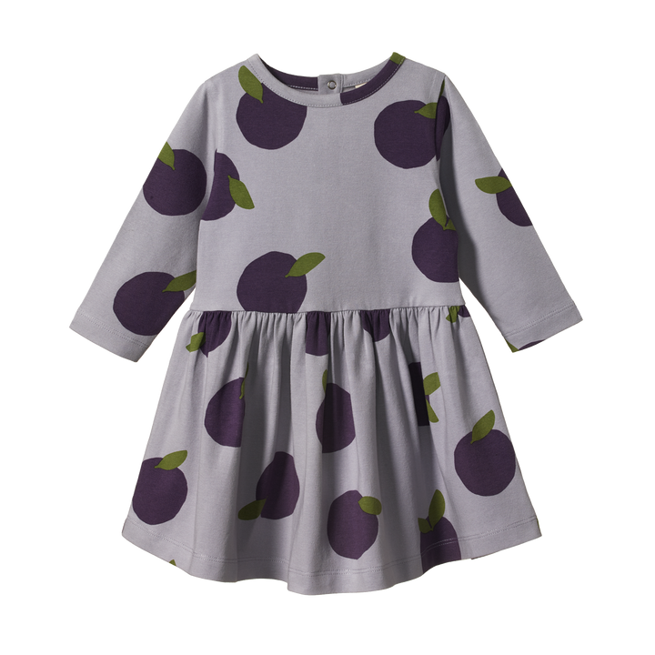 Nature Baby Long Sleeve Twirl Dress - Grande Plum Print