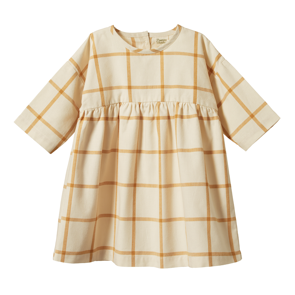 Nature Baby Agatha Dress Picnic Check Daisy and Hen