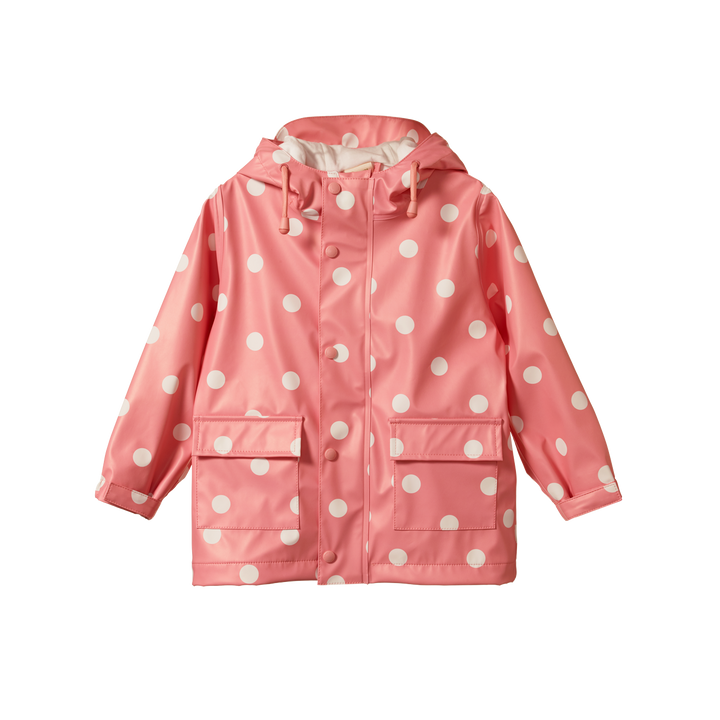 Nature Baby Raincoat - Rose Polka Dot Print