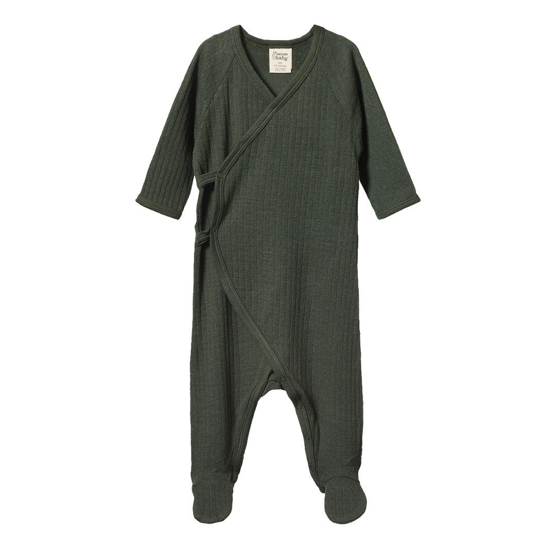 Nature Baby Kimono Stretch & Grow Pointelle - Thyme