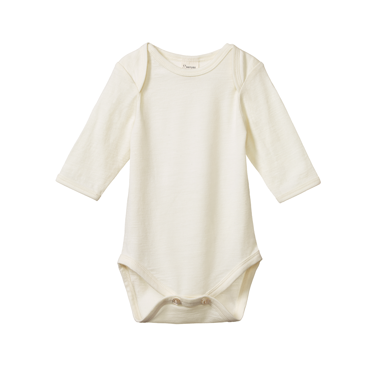 Nature Baby Merino Essential Long Sleeve Pointelle Bodysuit - Natural