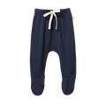 Nature Baby Merino Essential Footed Rompers - Navy