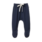 Nature Baby Merino Essential Footed Rompers - Navy