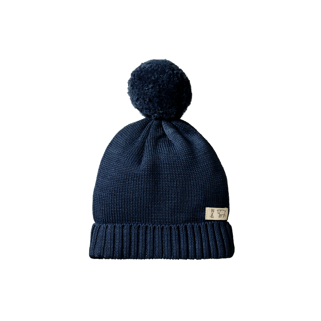 Nature Baby Alpine Pom Pom Beanie - Navy