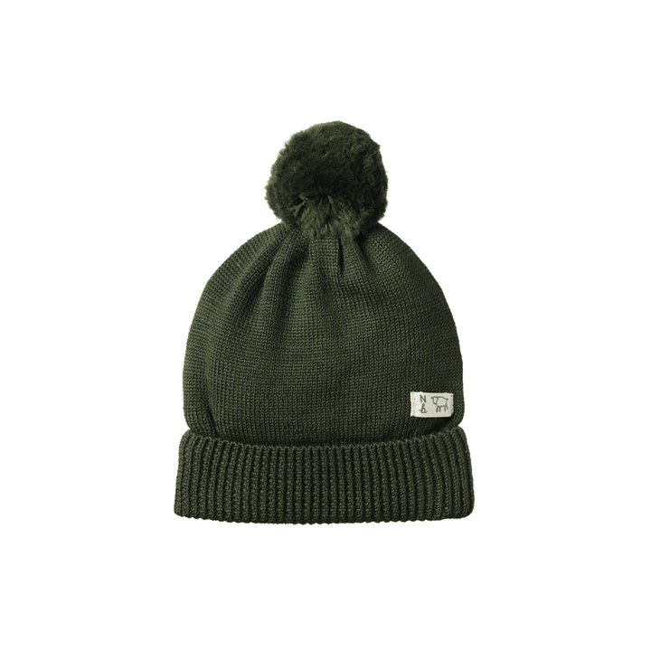 Nature Baby Alpine Pom Pom Beanie - Thyme