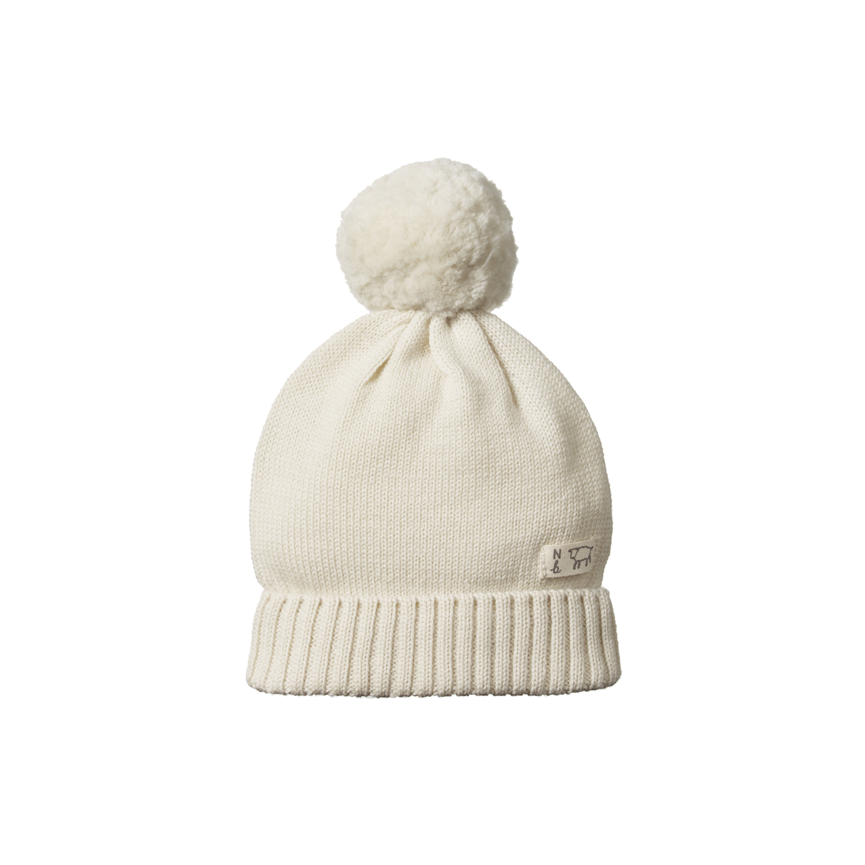 Nature Baby Alpine Pom Pom Beanie - Natural