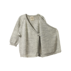 Merino Knit Kimono Jacket - Light Grey Marl