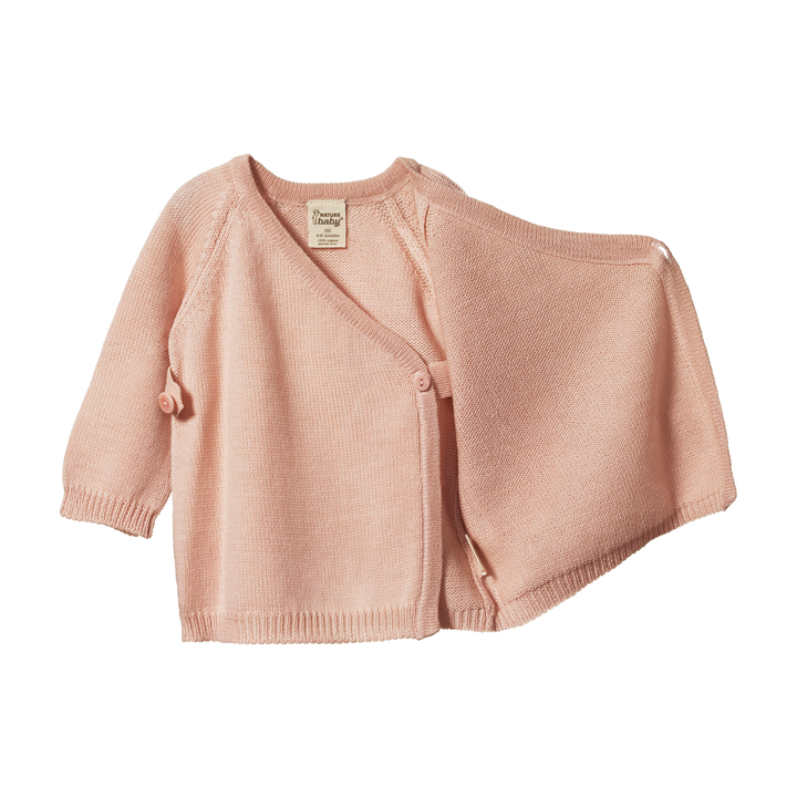 Nature Baby Merino Knit Kimono Jacket - Rose Dust