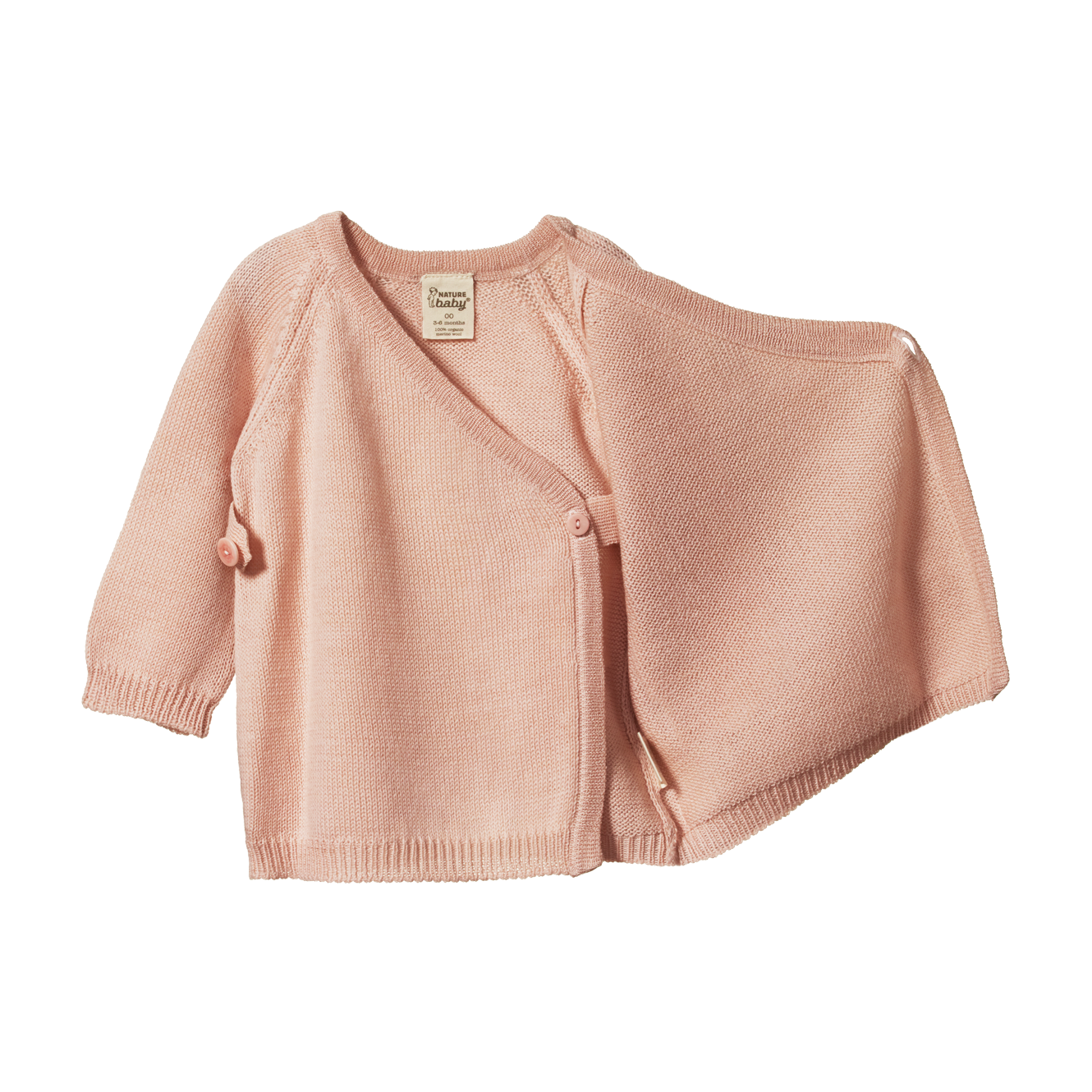 Nature Baby Merino Knit Kimono Jacket - Rose Dust