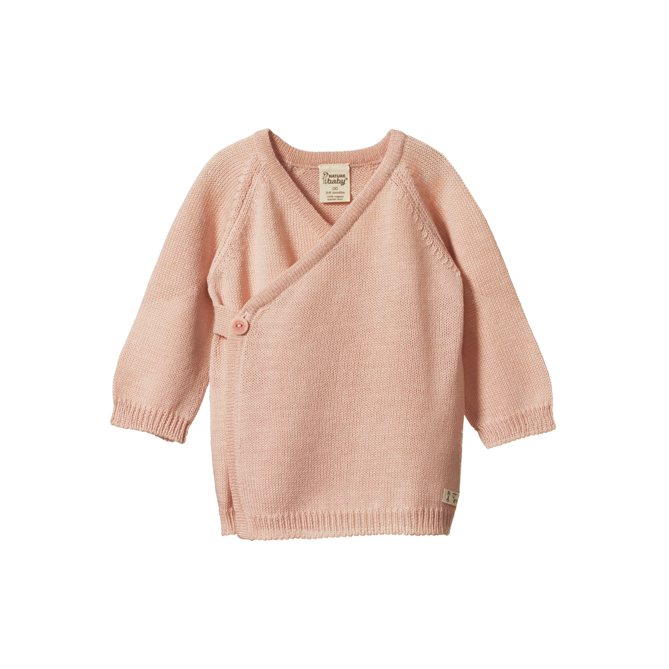 Nature Baby Merino Knit Kimono Jacket - Rose Dust