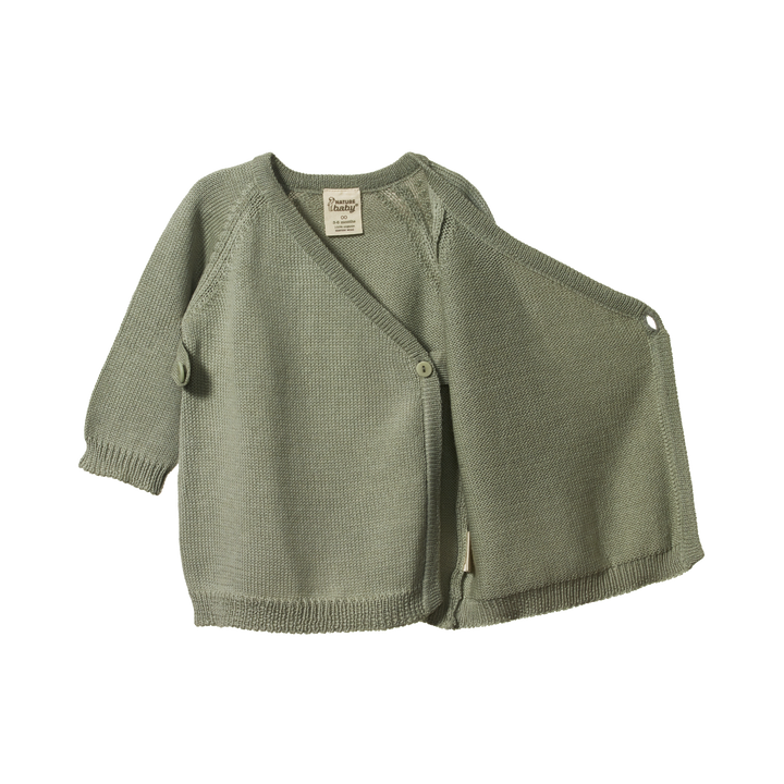 Nature Baby Merino Knit Kimono Jacket - Seedling