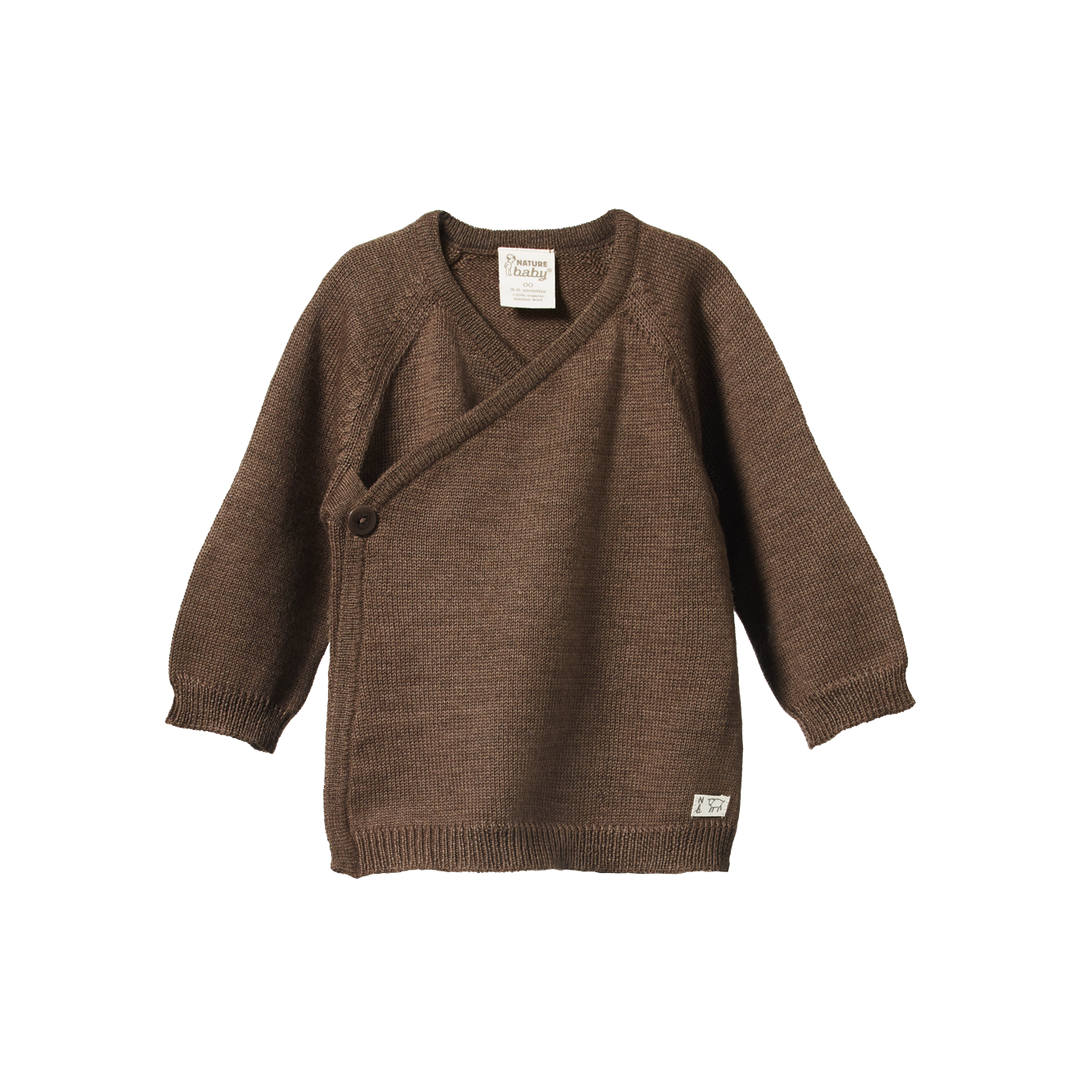 Nature Baby Merino Knit Kimono Jacket - Acorn Marl