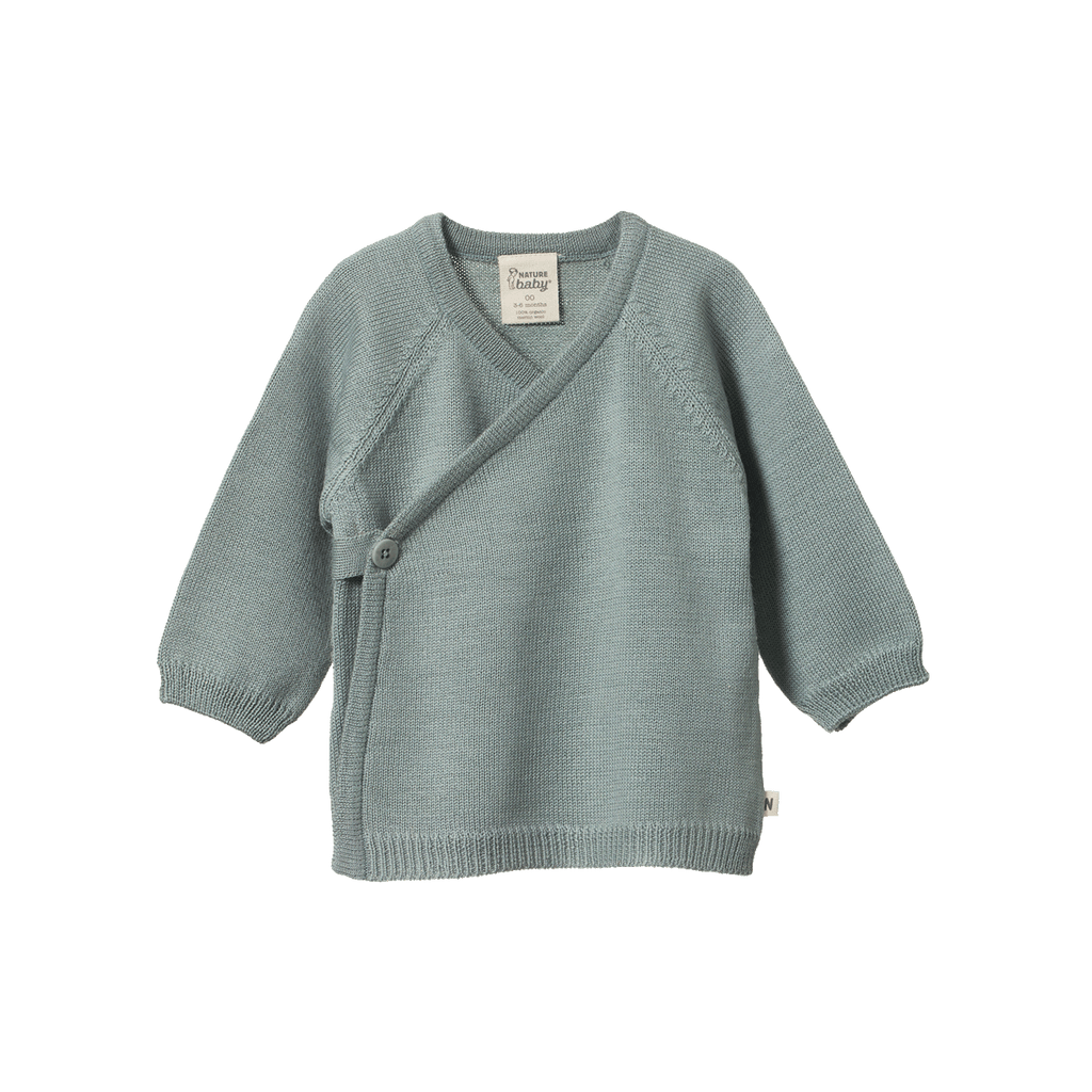 Nature Baby Merino Knit Kimono Jacket - Sage