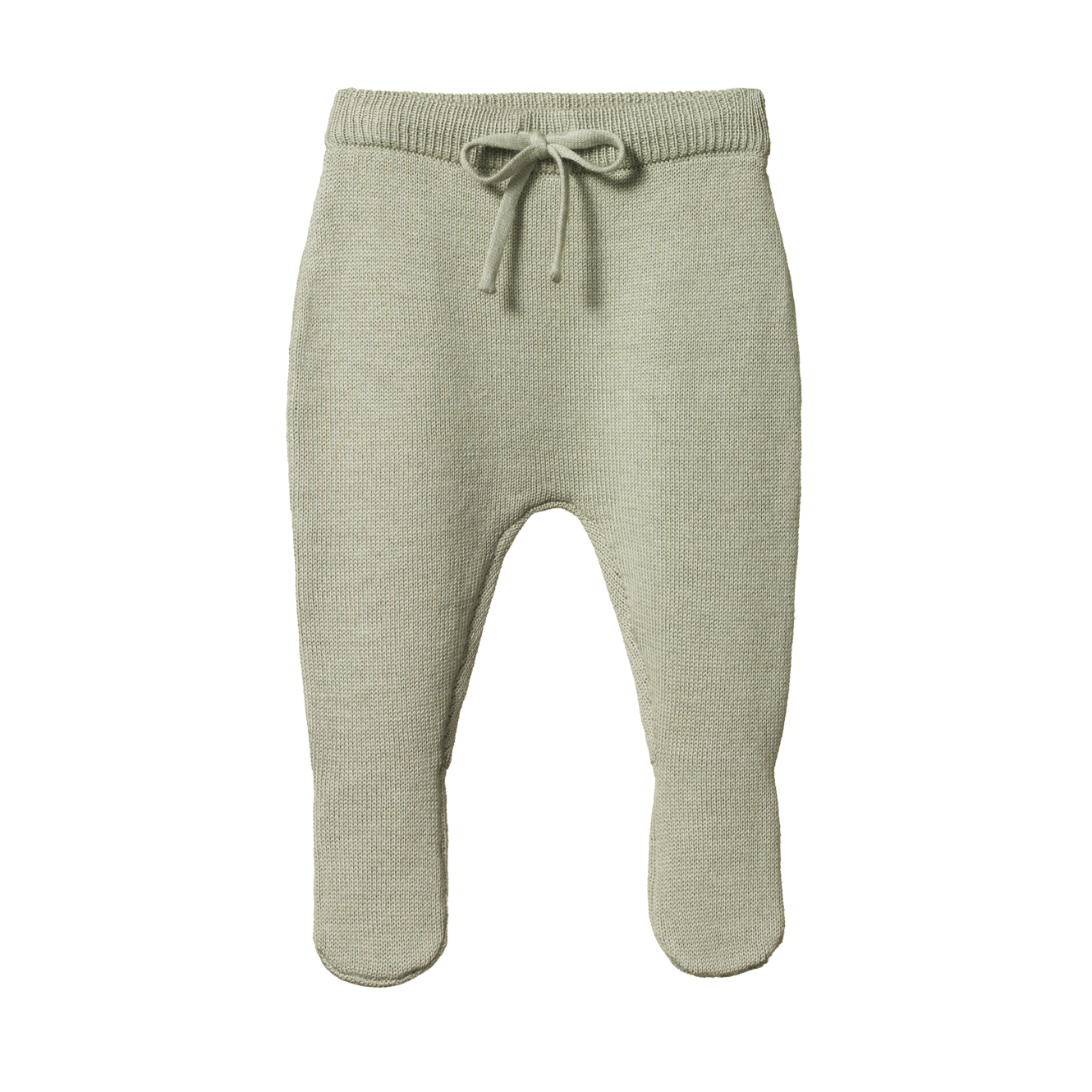 Nature Baby Merino Knit Footed Rompers - Seedling