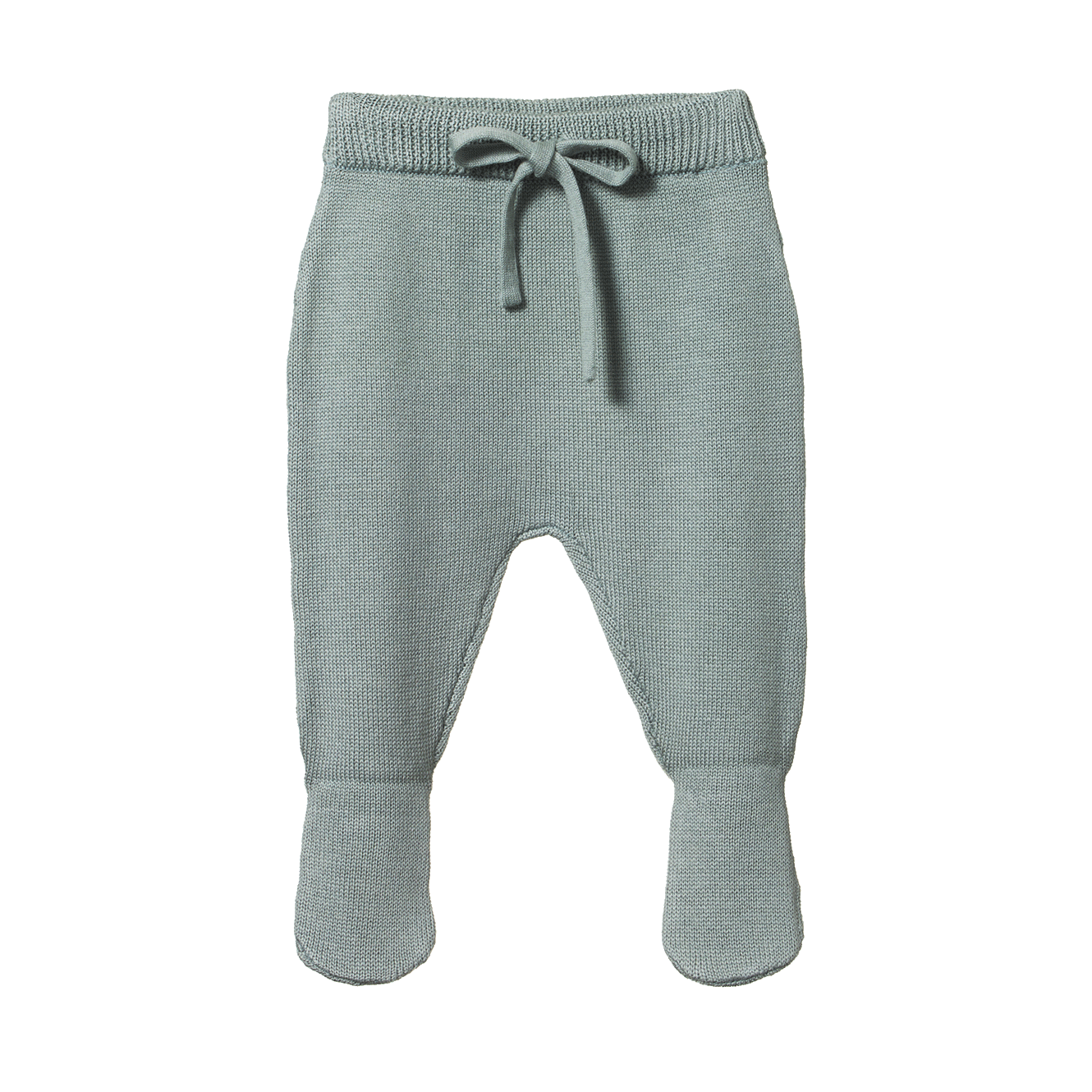 Nature Baby Merino Knit Footed Rompers - Sage