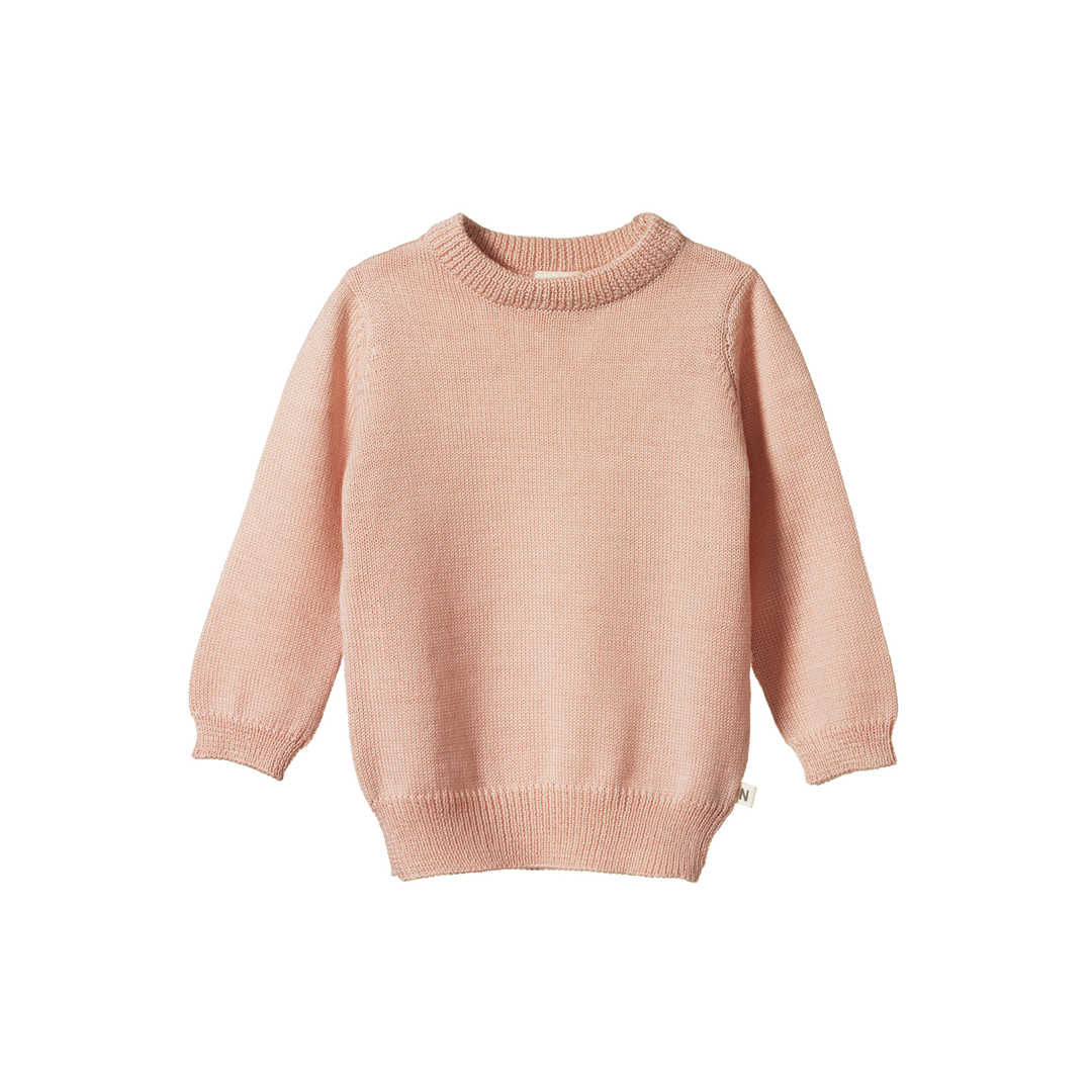 Nature Baby Merino Knit Pullover - Rose Dust