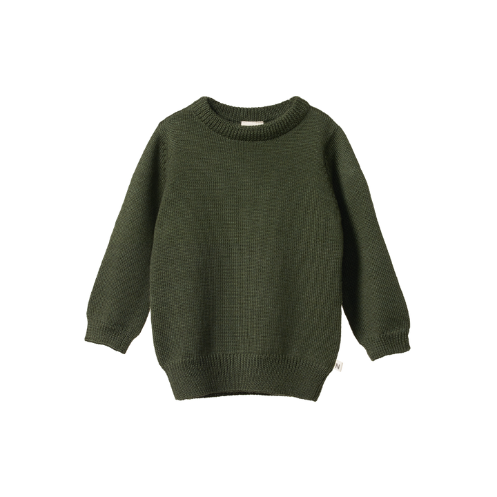 Nature Baby Merino Knit Pullover - Thyme