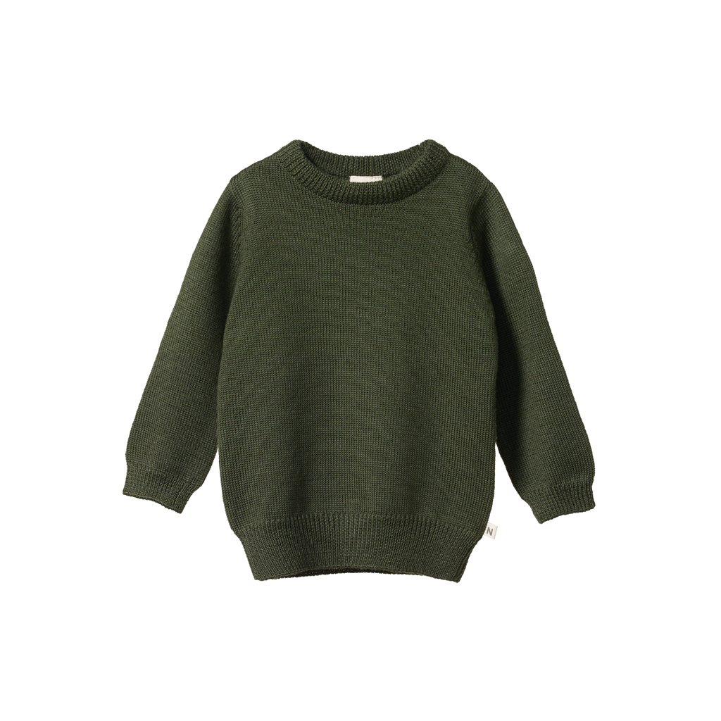 Nature Baby Merino Knit Pullover - Thyme