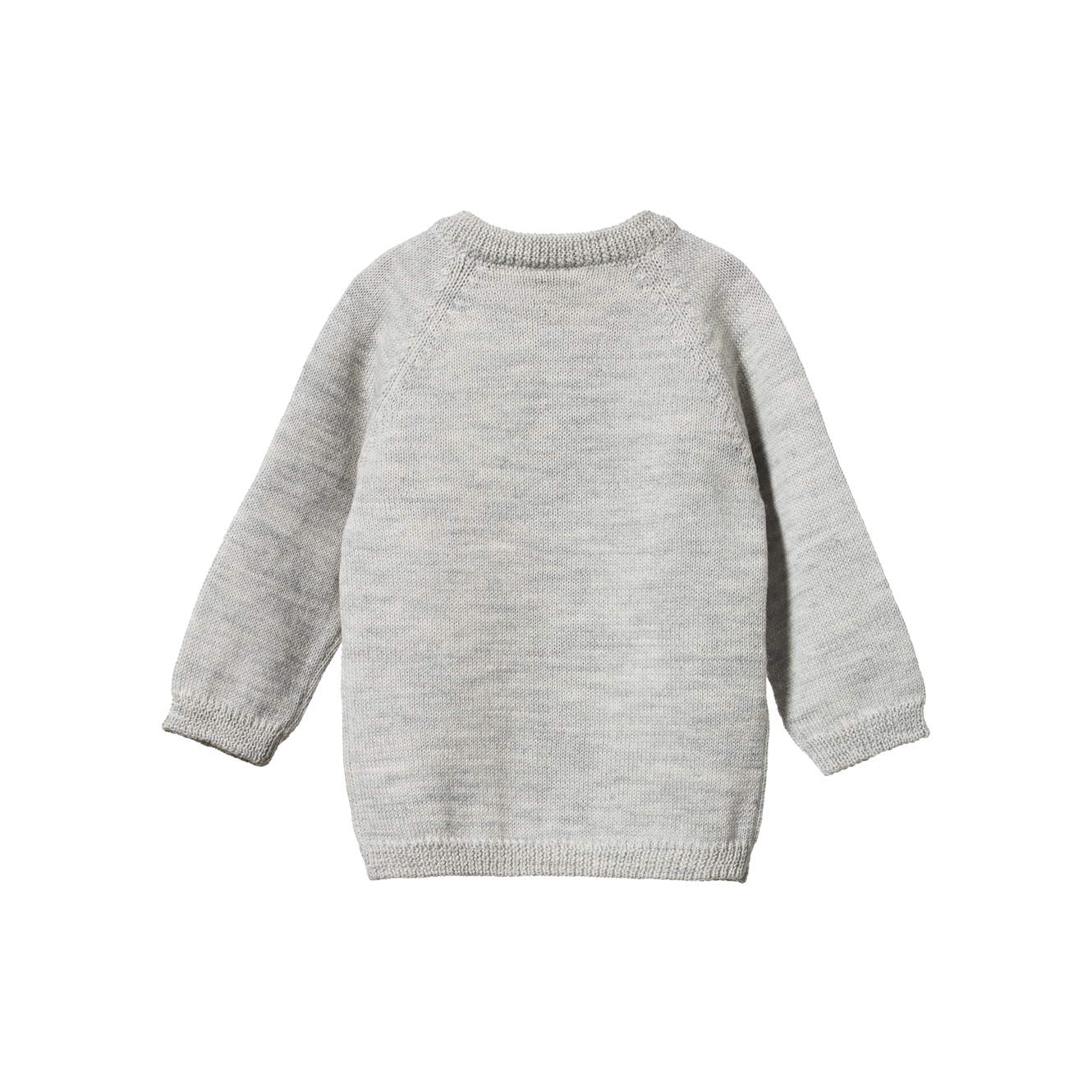 Nature Baby Merino Knit Cardigan - Light Grey Marl