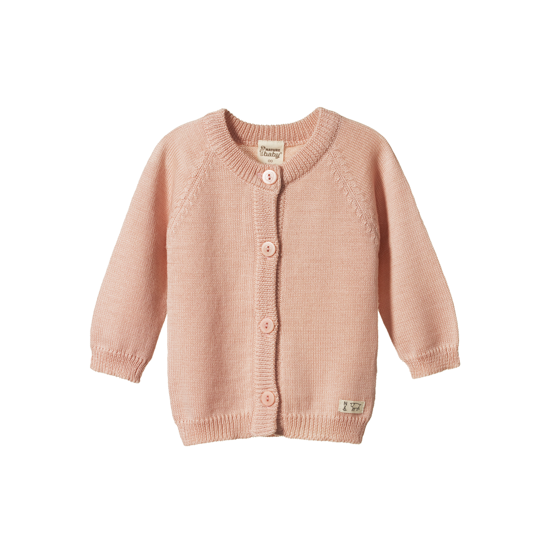 Nature Baby Merino Knit Cardigan - Rose Dust