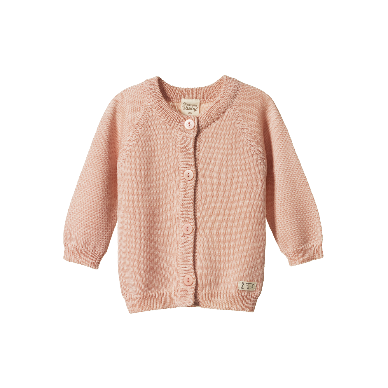 Nature Baby Merino Knit Cardigan - Rose Dust