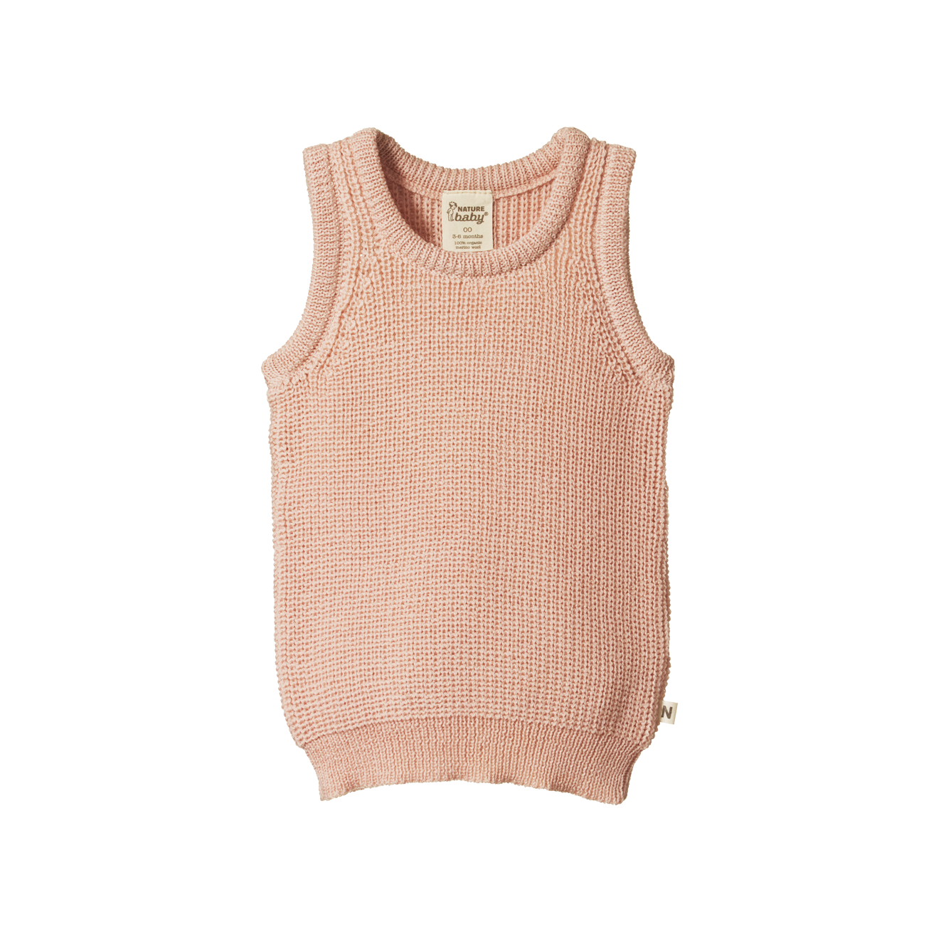 Nature Baby Merino Knit Vest - Rose Dust Chunky Knit