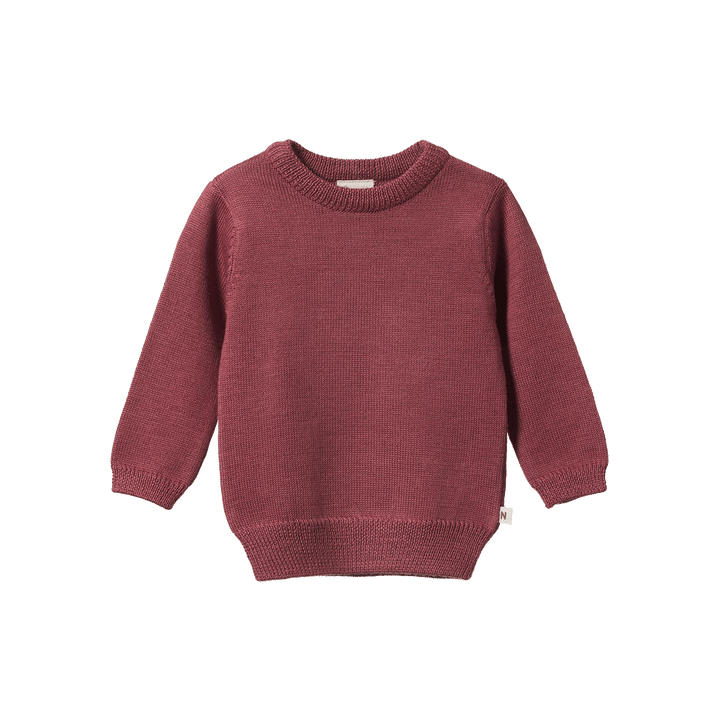 Nature Baby Merino Knit Pullover - Rhubarb