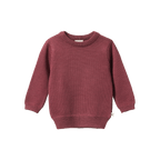 Merino Knit Pullover - Rhubarb