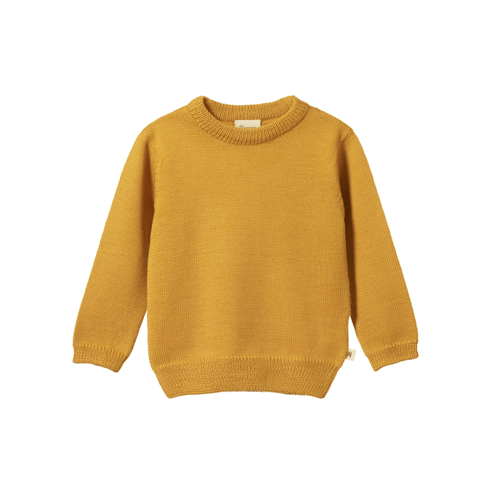Nature Baby Merino Knit Pullover - Yellow Sun
