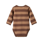 Nature Baby Merino Essentials Long Sleeve Bodysuit - Bear Bold Stripe