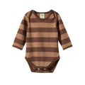 Nature Baby Merino Essentials Long Sleeve Bodysuit - Bear Bold Stripe