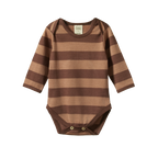Nature Baby Merino Essentials Long Sleeve Bodysuit - Bear Bold Stripe