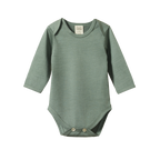 Nature Baby Merino Essentials Long Sleeve Bodysuit - Nettle