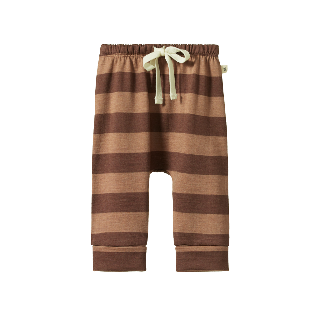 Nature Baby Merino Essentials Drawstring Pants - Bear Bold Stripe