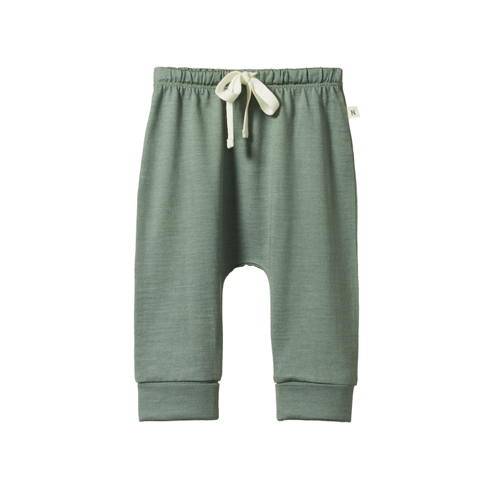 Nature Baby Merino Essentials Drawstring Pants - Nettle
