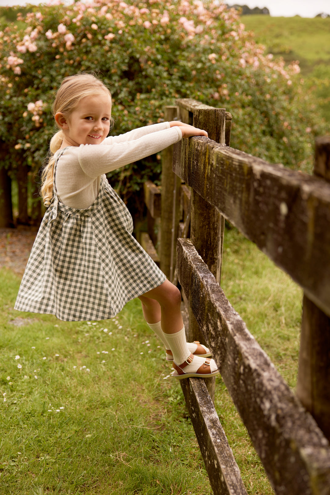 Nature Baby May Pinafore - Thyme Check