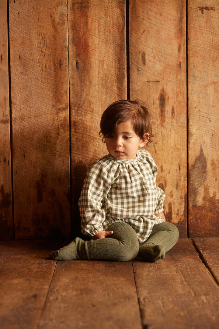 Nature Baby Meadow Bodysuit Gingham - Thyme Check