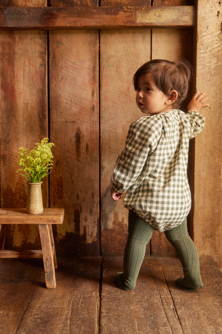 Nature Baby Meadow Bodysuit Gingham - Thyme Check