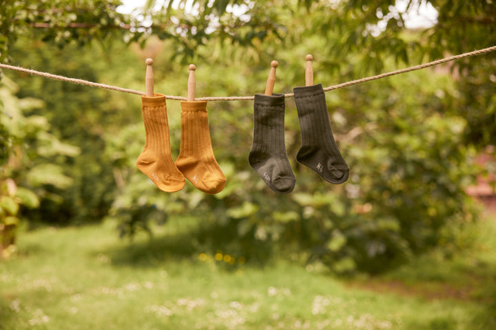 Nature Baby Organic Cotton Rib Socks - Straw